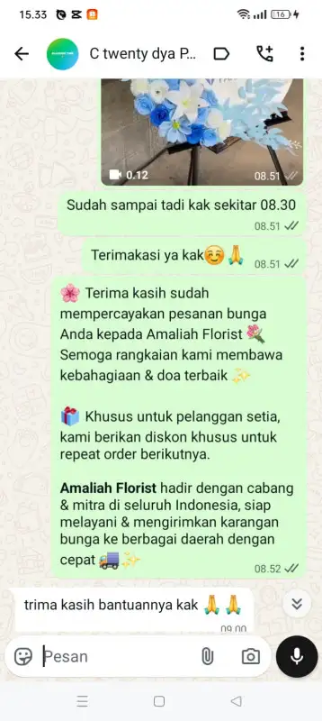 Testimonial krans bunga BARRU